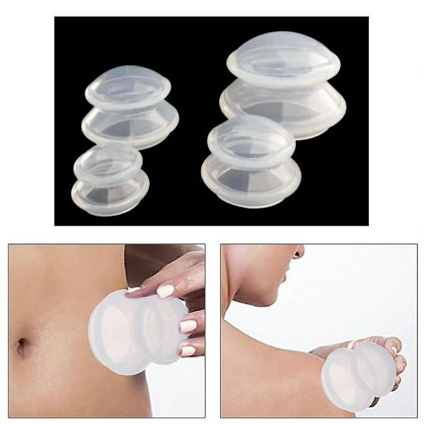 Cupping for helkroppsmassasje - 4-pakning - XS-L White