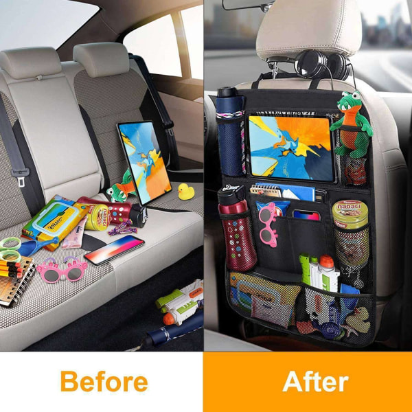 2-pack Förvaring till baksäte -  Universal iPad-hållare för bil Svart