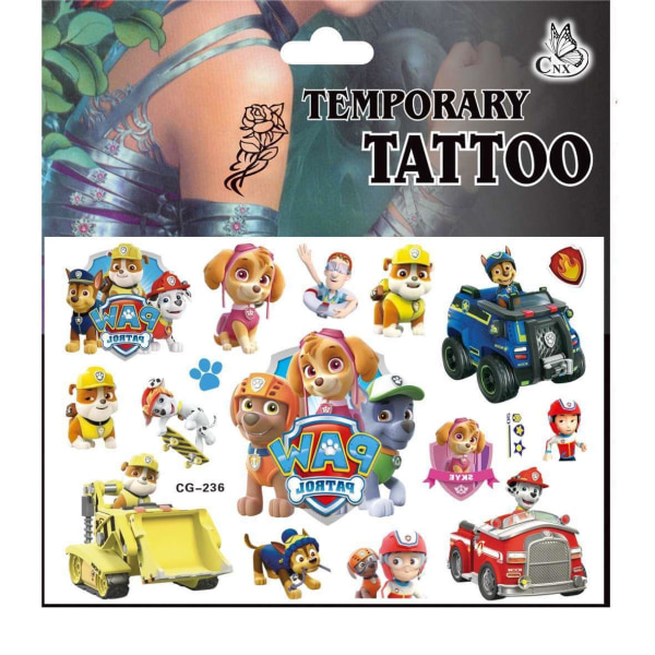 Paw patrulje tatoveringer - 17 stk - Børne tatoveringer MultiColor CG-236