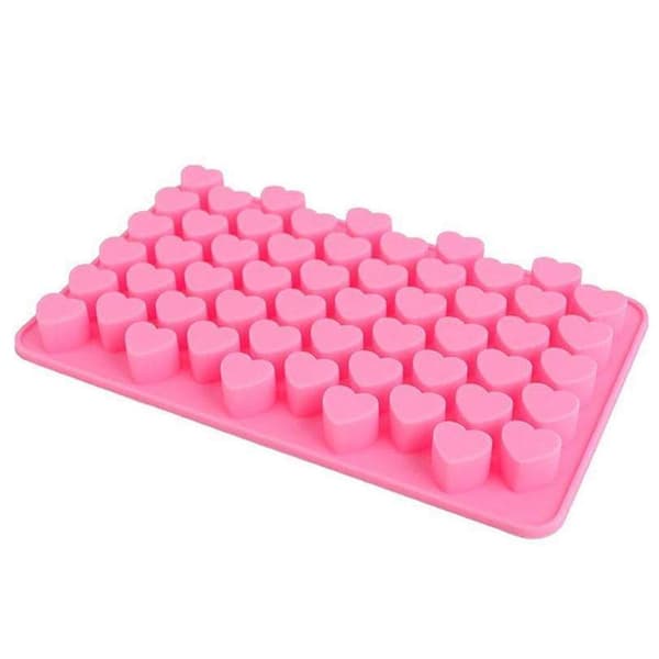 3 Is/Chokolade/Geléforme med 55 hjerter - Isform Pink