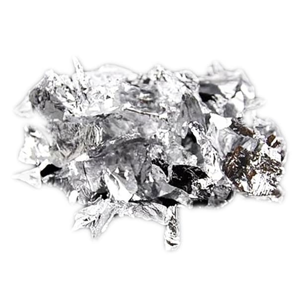 6 dåser sølvfolie flager Silver