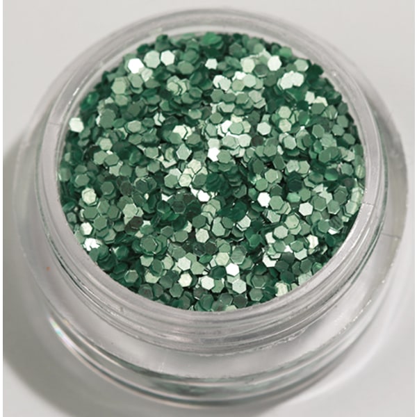 1. Hexagon glitter Mintgrøn (mat)