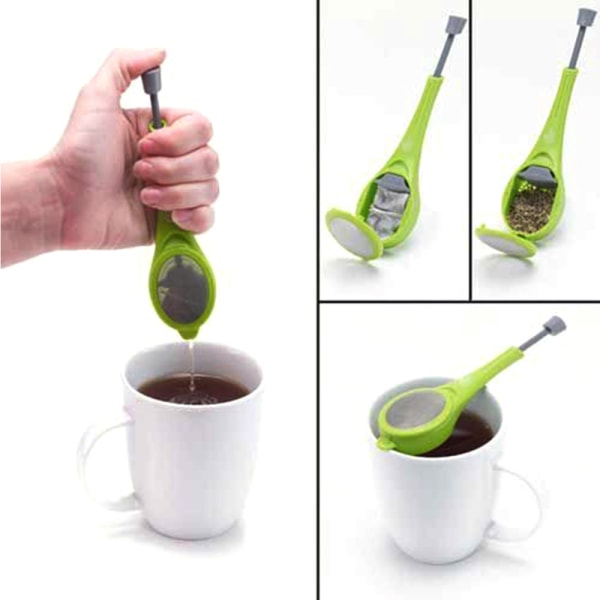 Tesil / Teholder i silikon og rustfritt stål Green