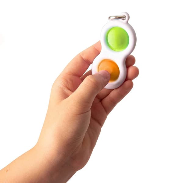 Pop it fidget nyckelring Push Pop Bubble i silikon 8x4 cm Blå/Grön Tvåfärgad-Bubblor - Blå/Grön