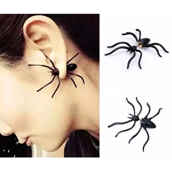 Halloween Ørering Spider - Sort Spider - Black 1st 