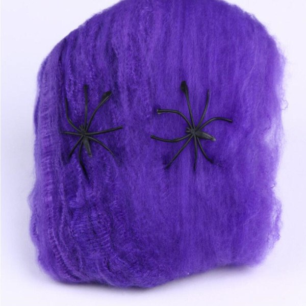 Halloween - Spider Web / Spider Web med 2 Edderkopper Purple