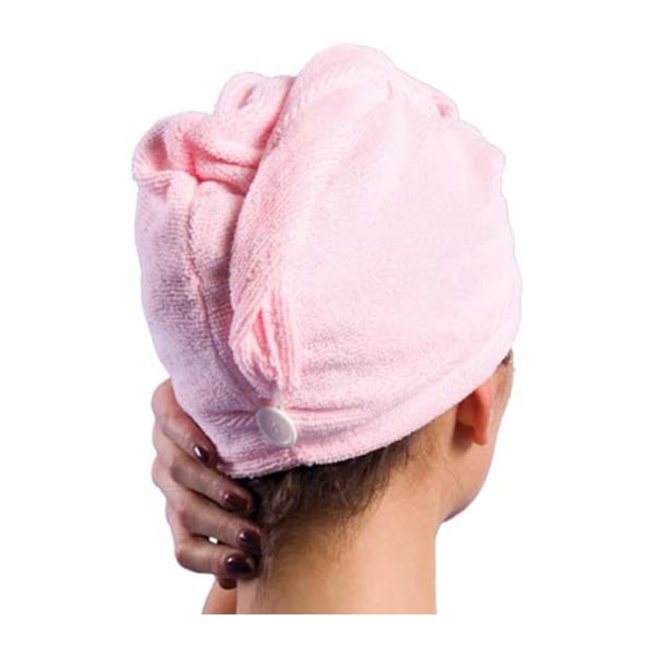 Håndklæde mikrofiber turban - Hår turban Pink
