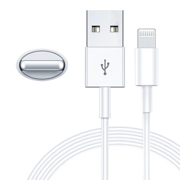 1m kompatibel med Lightning kabel laddning samt överföring White 2-pack