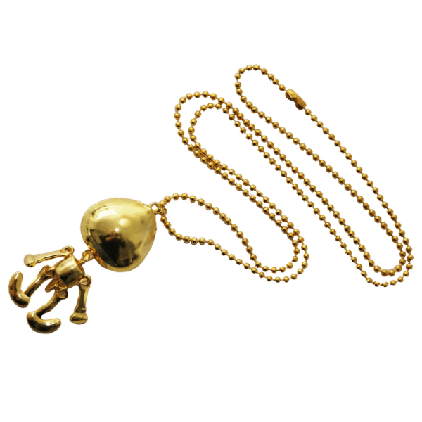 Kaulakoru Skeleton Kultainen kallo luuranko vintage retro -muoti Gold