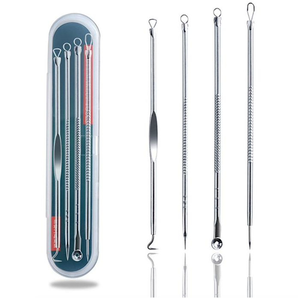 4-pak Blackhead klippere fjerner nemt hudorme Silver