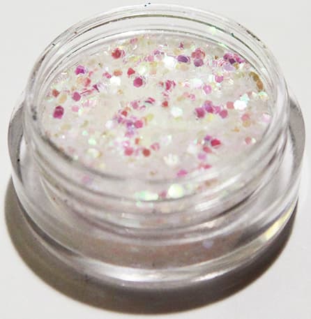 1st Hexagon glitter vit rainbow