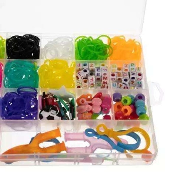 DIY - Loom Bands - 1500st - Rubber band kit - multifärg