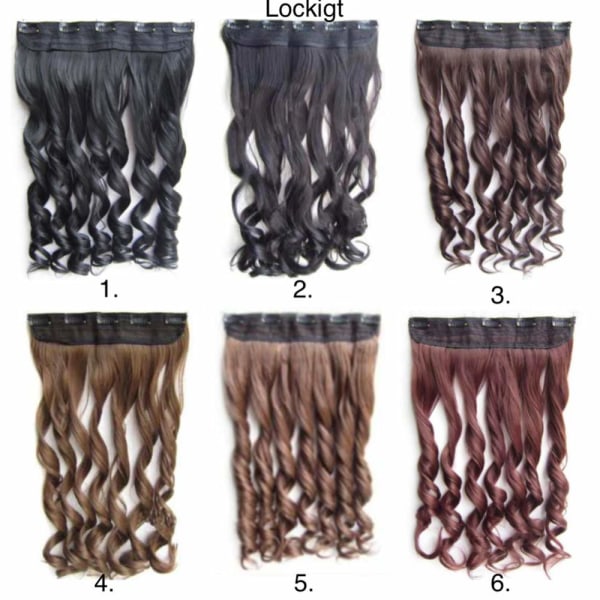 Clip-on / Hair extensions krøllete & rett 70cm - Flere farger Lockigt - 10