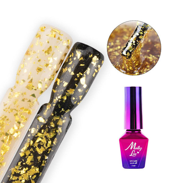 Mollylac - Jack toppi - Kultainen - 5ml - UV-geeli/LED - Pintamaali Multicolor