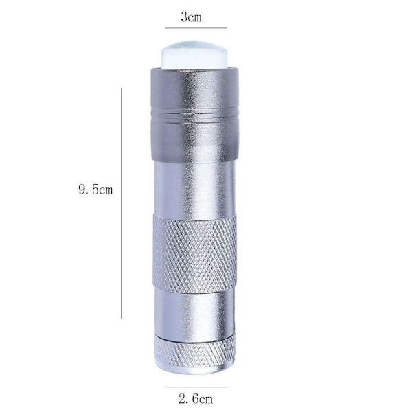 Led lommelygte + Stempelpude - Negledekorationer - UV/LED lampe Silver