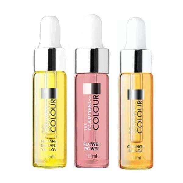 3-pack - Nagelbandsolja - Banan, Mango, Blomma - 15ml multifärg