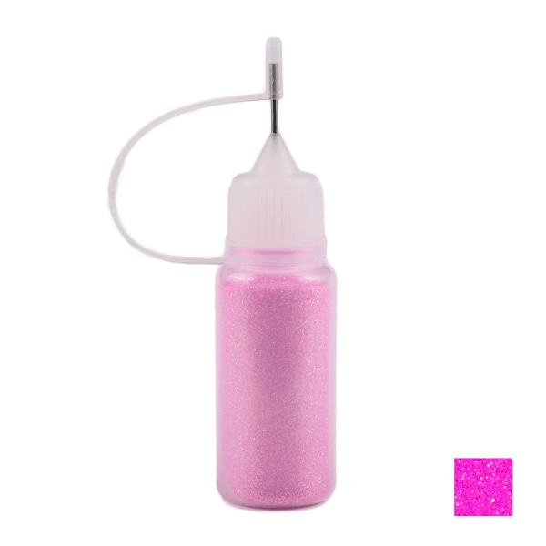 Negleglitter - Havfrue i puffflaske - Rosa - 10ml - Glitter Pink