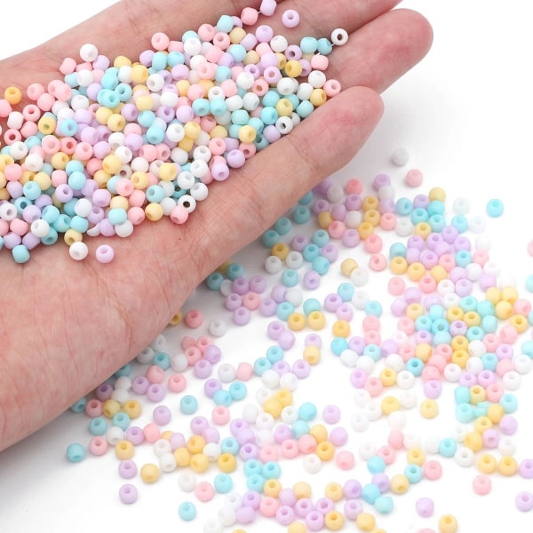 Frøperler - 2 mm - 6000 stk - Macarons is MultiColor 6000st