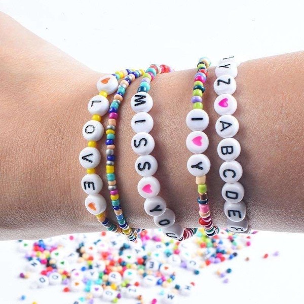DIY - Pärllåda - Seed beads - 3mm - 3900st - Bokstavspärlor multifärg