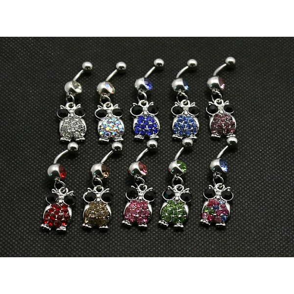 Navlepiercing ugle 4. Rosa