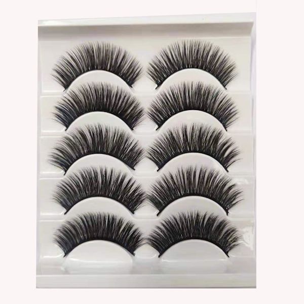 5 par falske øjenvipper - 6D faux mink - G221 Black