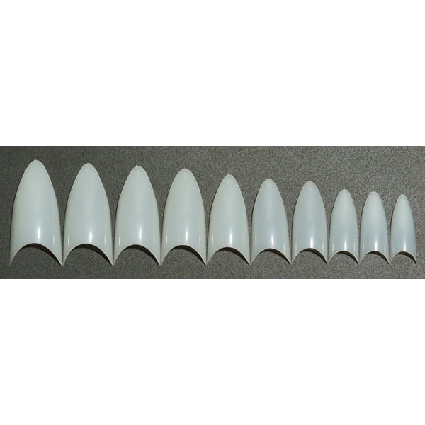 500 pcs nail tips stiletto milky white Mjölkvit