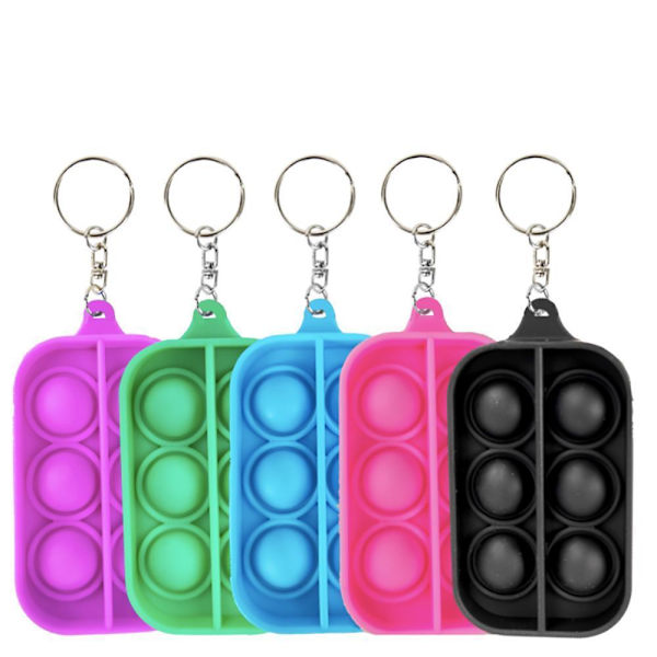 3 kpl monipakkaus - Yksinkertainen kuoppa, MINI Pop it Fidget Finger Lelu - CE Multicolor