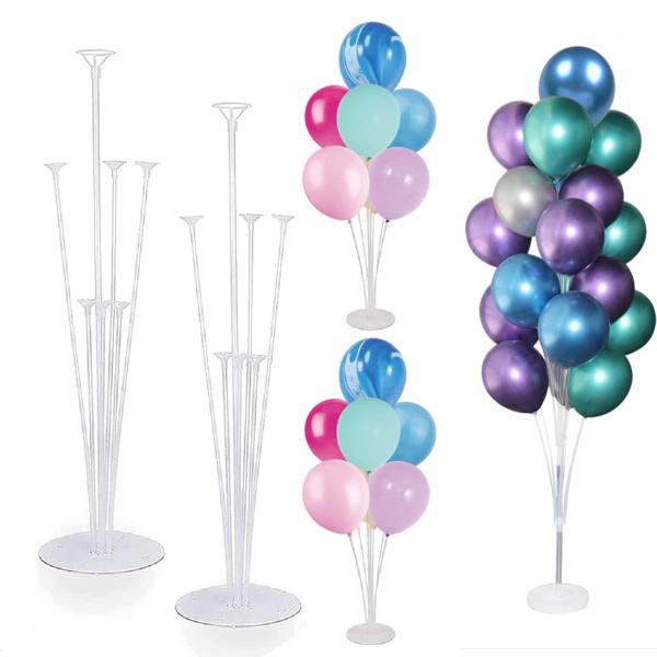 Ballongställ Hållare för 13 Ballonger - Stabil & Praktisk Transparent