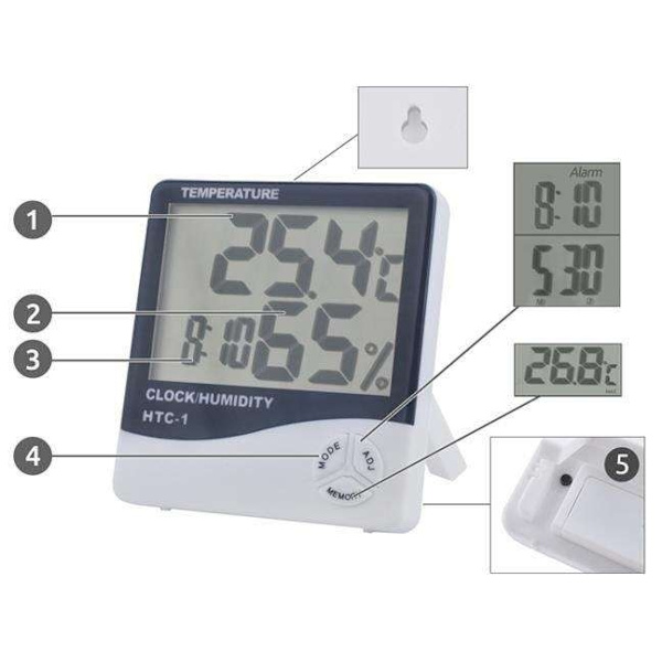 Termo- og hygrometer til placering af vipper White