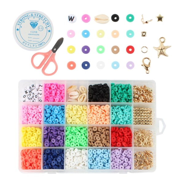DIY - Lerpärlor - Polymer Beads - 6mm - Smyckestillverkning multifärg