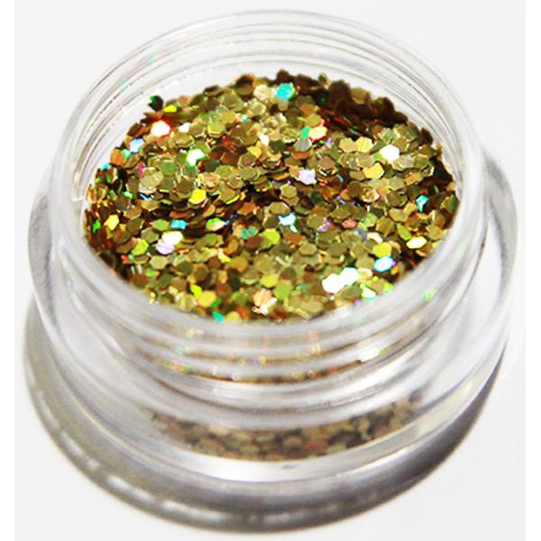 1. Hexagon glitter guld