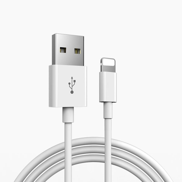 1m kompatibel med Lightning kabel laddning samt överföring White 3-pack