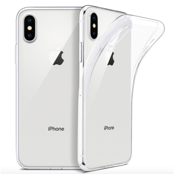 2-pack iPhone X/Xs silikondeksel - Gjennomsiktig Transparent