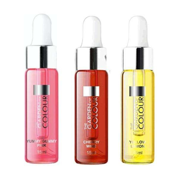 3-pack - Nagelbandsolja - Tuggummi, Körsbär, Citron - 15ml multifärg