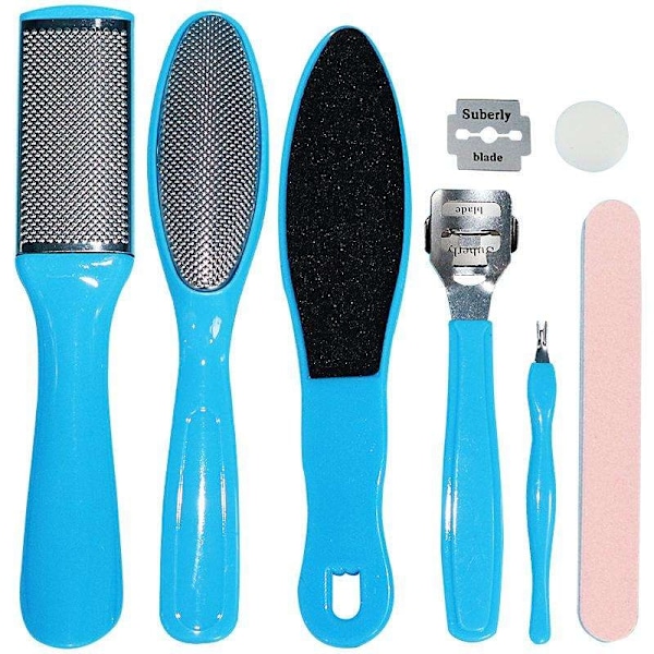 8 dele - Pedicure Kit / Fodfiler - Fodpleje Multicolor