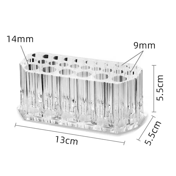 Meikkisiveltimen pidike ja Lip Liner Organizer Transparent
