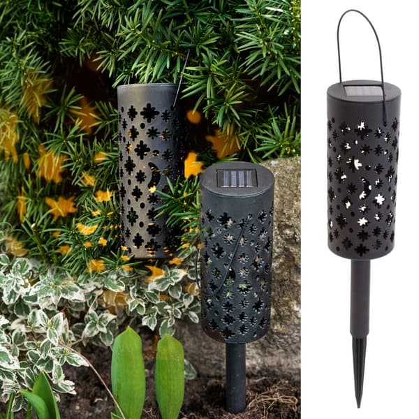 Solcellslyktor för Trädgård – LED med Skymningssensor (4-pack) Måne & Stjärnor Black