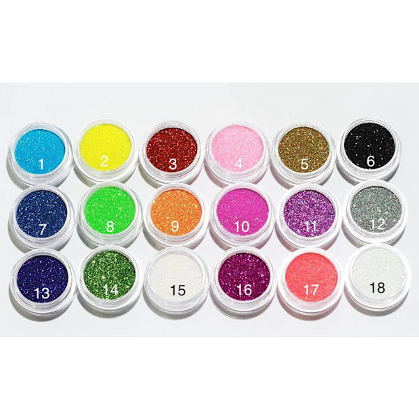 Finkornet glitter 15. Vit Rainbow