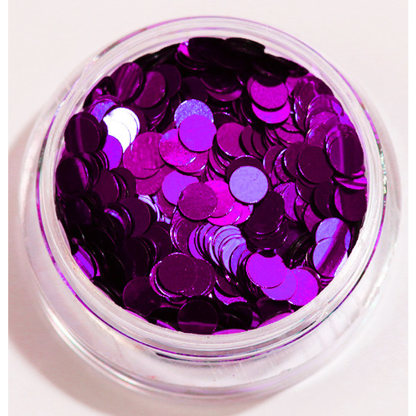 Nail Glitter - Pyöreä/Täplät - Purppura - 8ml - Glitter Purple
