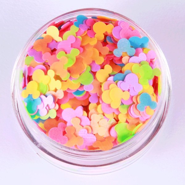 Negleglitter - Mix - Mikke Mus - 8ml - Glitter Multicolor