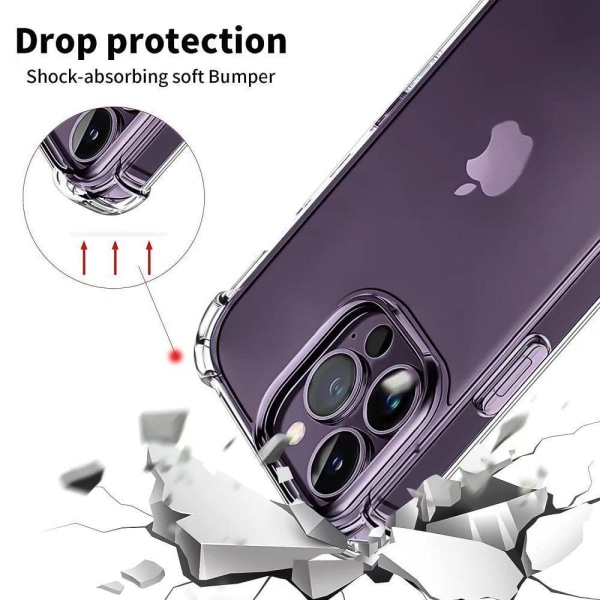 iPhone 14 Pro Max- Silikone stødsikkert cover ekstra stødsikkert Transparent