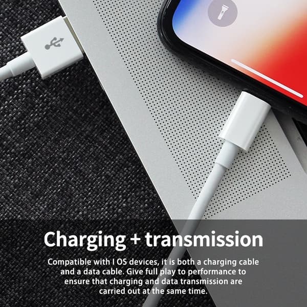 3-PACK USB med Lightning-kabel lading og overføring 1M White