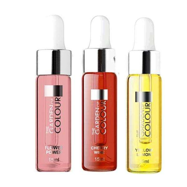 3-pack - Nagelbandsolja - Blomma, Körsbär, Citron - 15ml multifärg