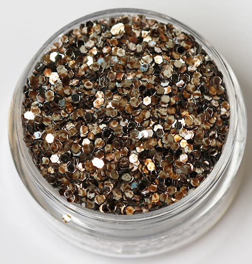Nagelglitter - Hexagon - Tvåfärgad guld/brun - 8ml - Glitter multifärg