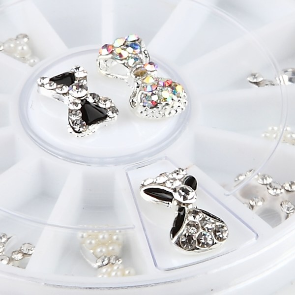 12 stk neglepynt metall Rosett spikersmykker Multicolor