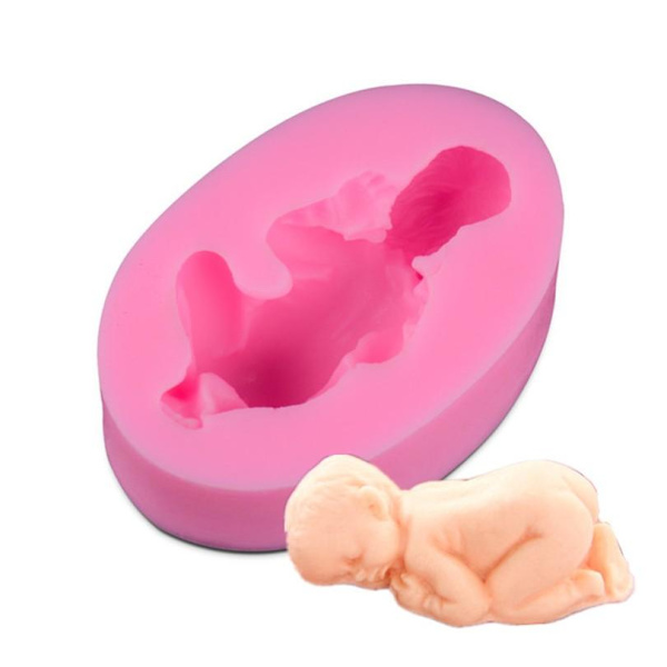 Sovande bebis form, dop , babyshower , sleeping baby - Gjutform Rosa