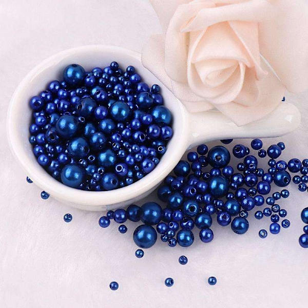 Akrylperler - 150 stk - Smykkefremstilling - DIY - Perleimitation Dark blue