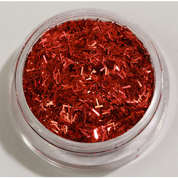 Negleglitter - Striber - Rød - 8ml - Glitter Red