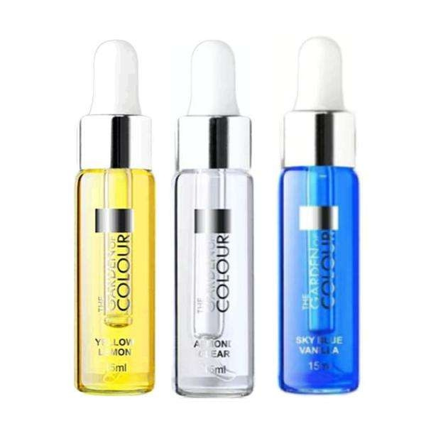 3-pack - Nagelbandsolja - Citron, Mandel, Vanilj - 15ml multifärg