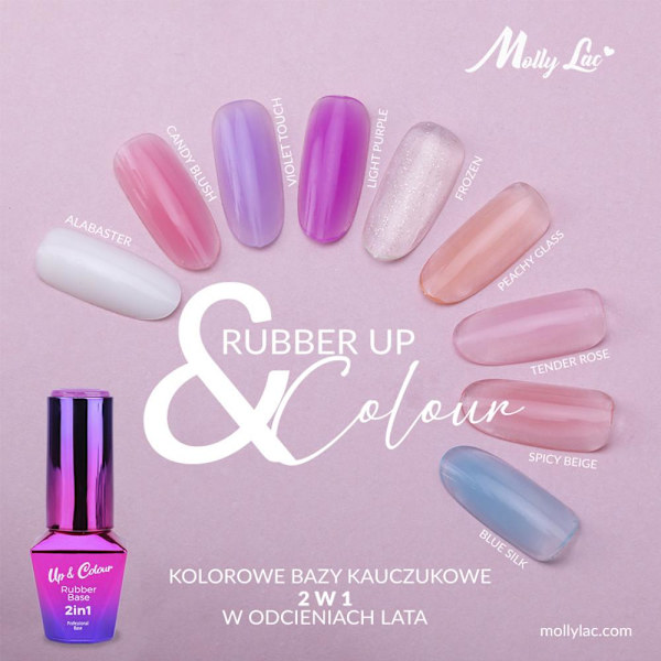 Mollylac - Rubber base 2in1 Up&Colour - Nr 2 - UV-gel/LED - Baslack